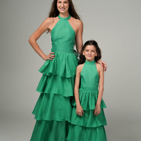 LONG RUFFLE DRESS